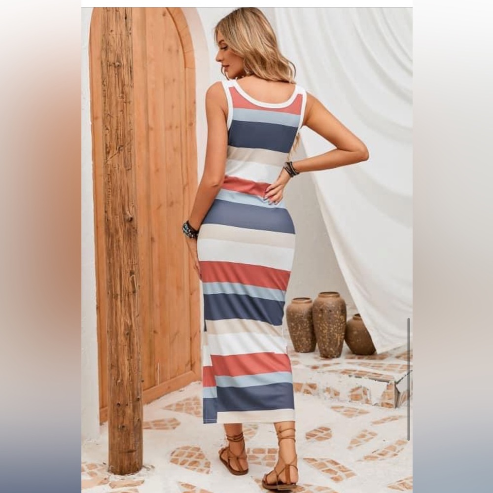 NEW• Meet Me In Ocean City Beachy Maxi Dress•XL - Picture 3 of 16